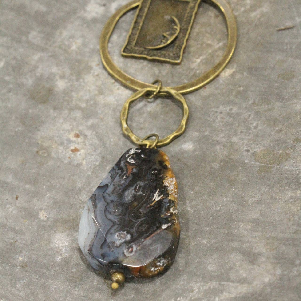A Moonlit Night Bronze Stone Drop Necklace