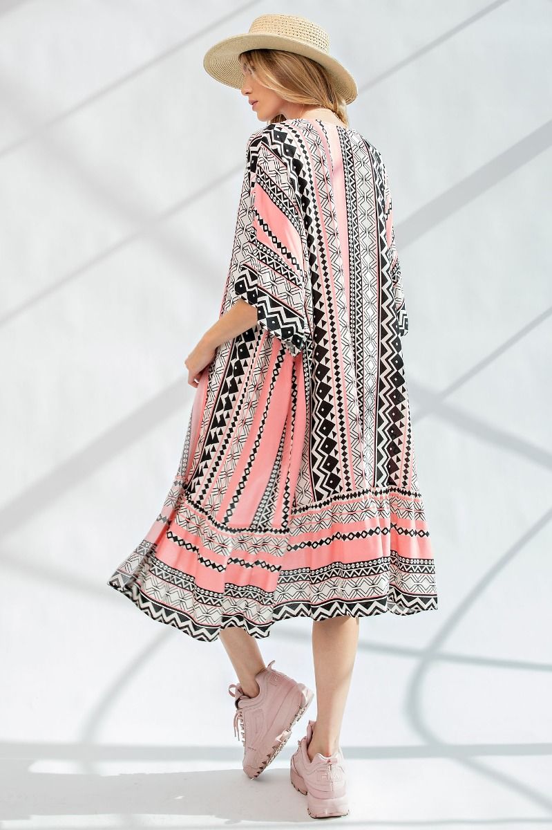 She's A Warrior Kimono | Coral