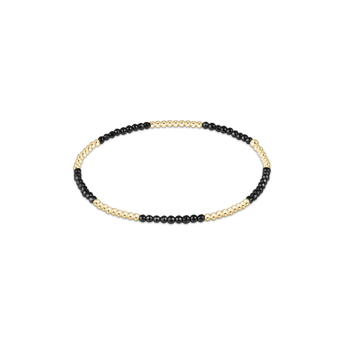 Blissful Pattern 2mm Bead Bracelet - Faceted Hematite