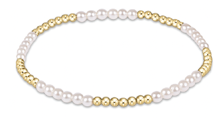 eNewton -Classic Blissful Pattern 2.5mm Bead Bracelet - 3mm Pearl