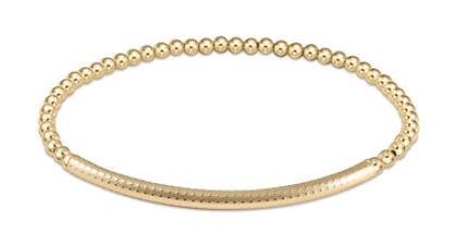 eNewton - Classic Gold 3mm Bead Bracelet - Bliss Bar Texture