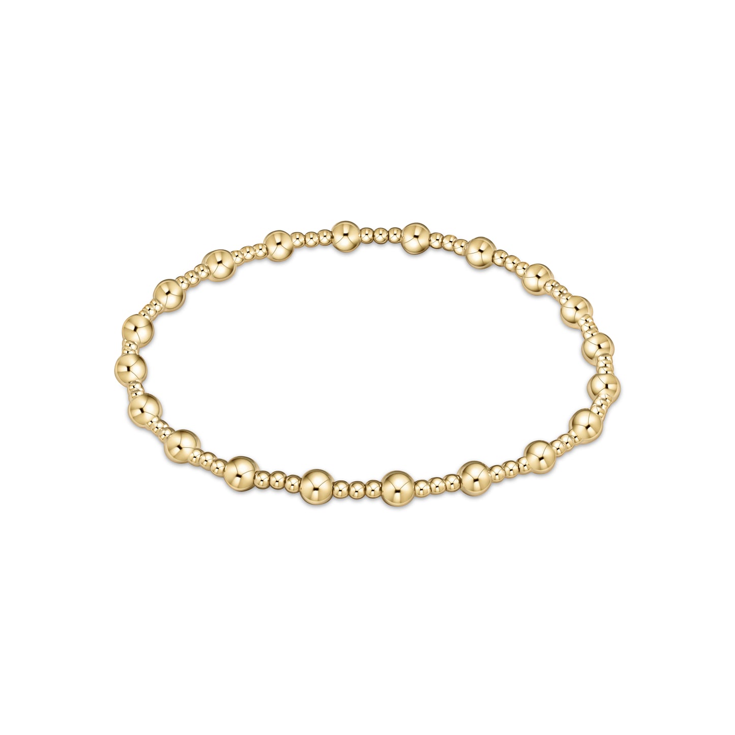 eNewton - Classic Sincerity Pattern 4mm Bead Bracelet - Gold