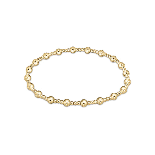 eNewton - Classic Sincerity Pattern 4mm Bead Bracelet - Gold