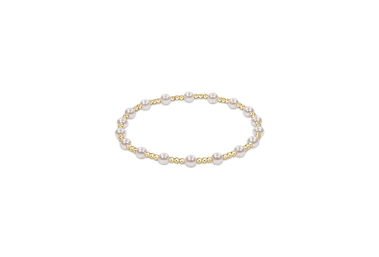 eNewton - Classic Sincerity Pattern 4mm Bead Bracelet - Pearl