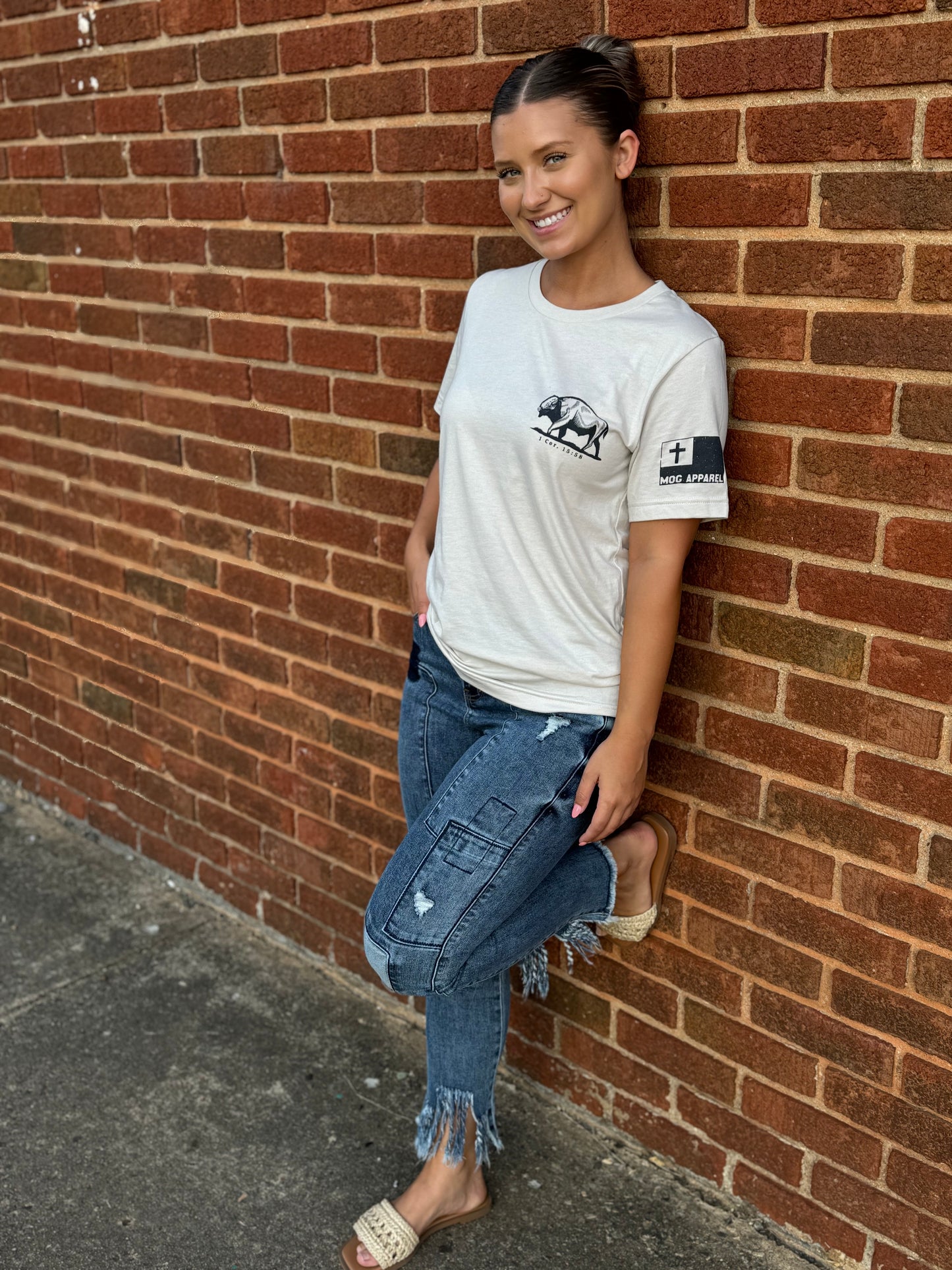 Be Strong and Steadfast Buffalo Christian Graphic Tee