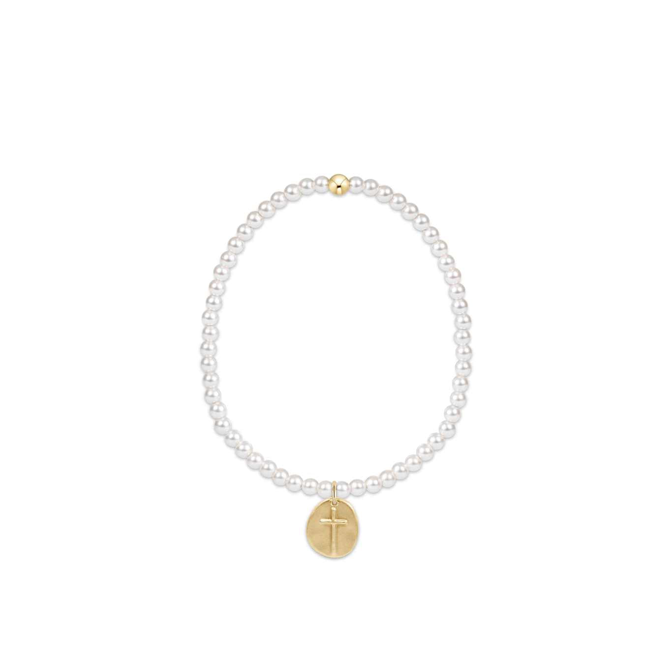 Enewton Extends - Classic Pearl 3mm Bead Bracelet -Inspire Small Gold Charm