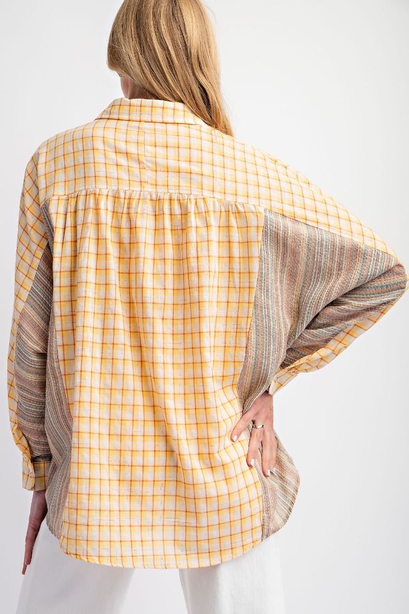 Baja Sunshine Plaid Top