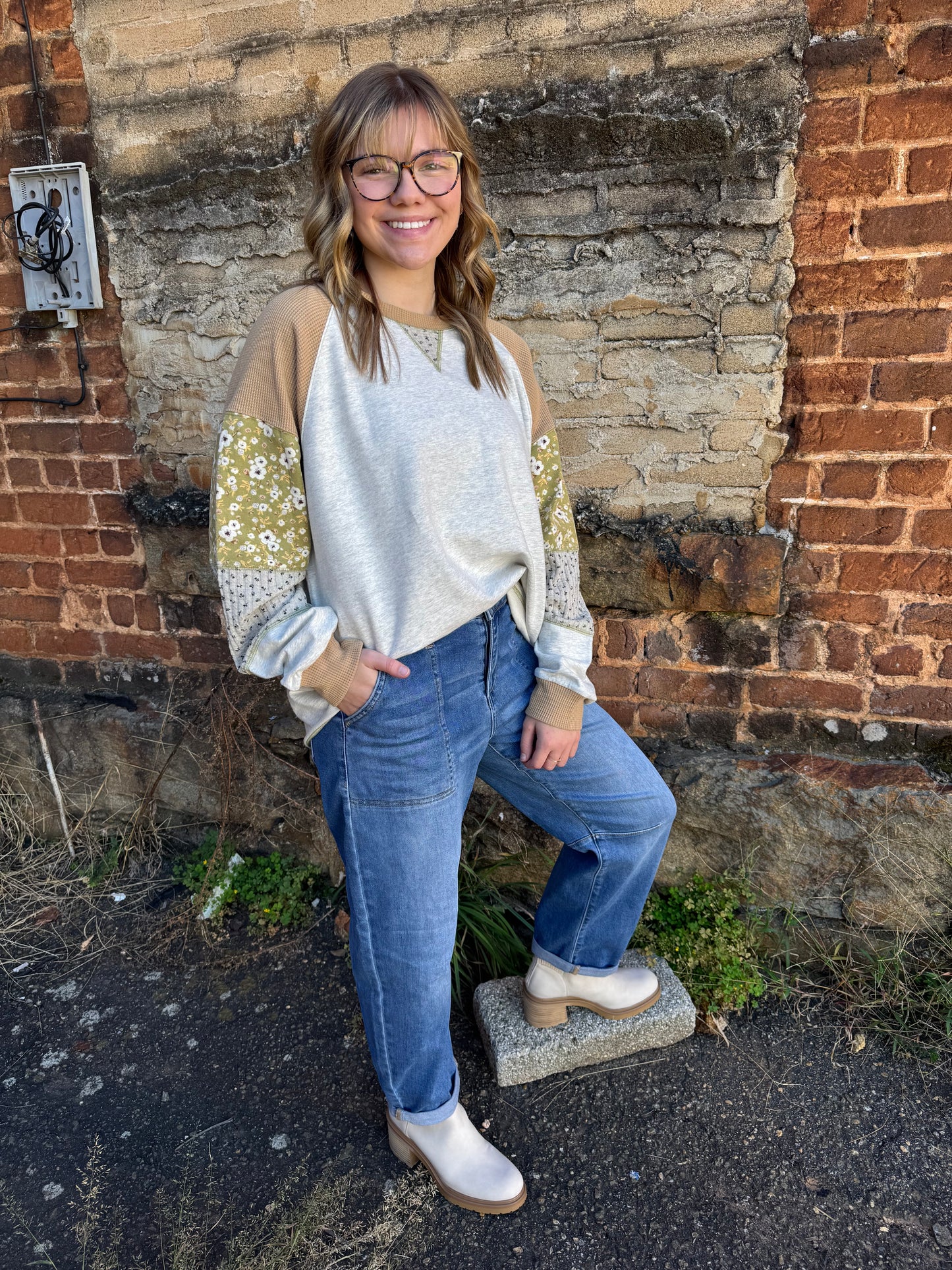 Heather Patchwork Pullover