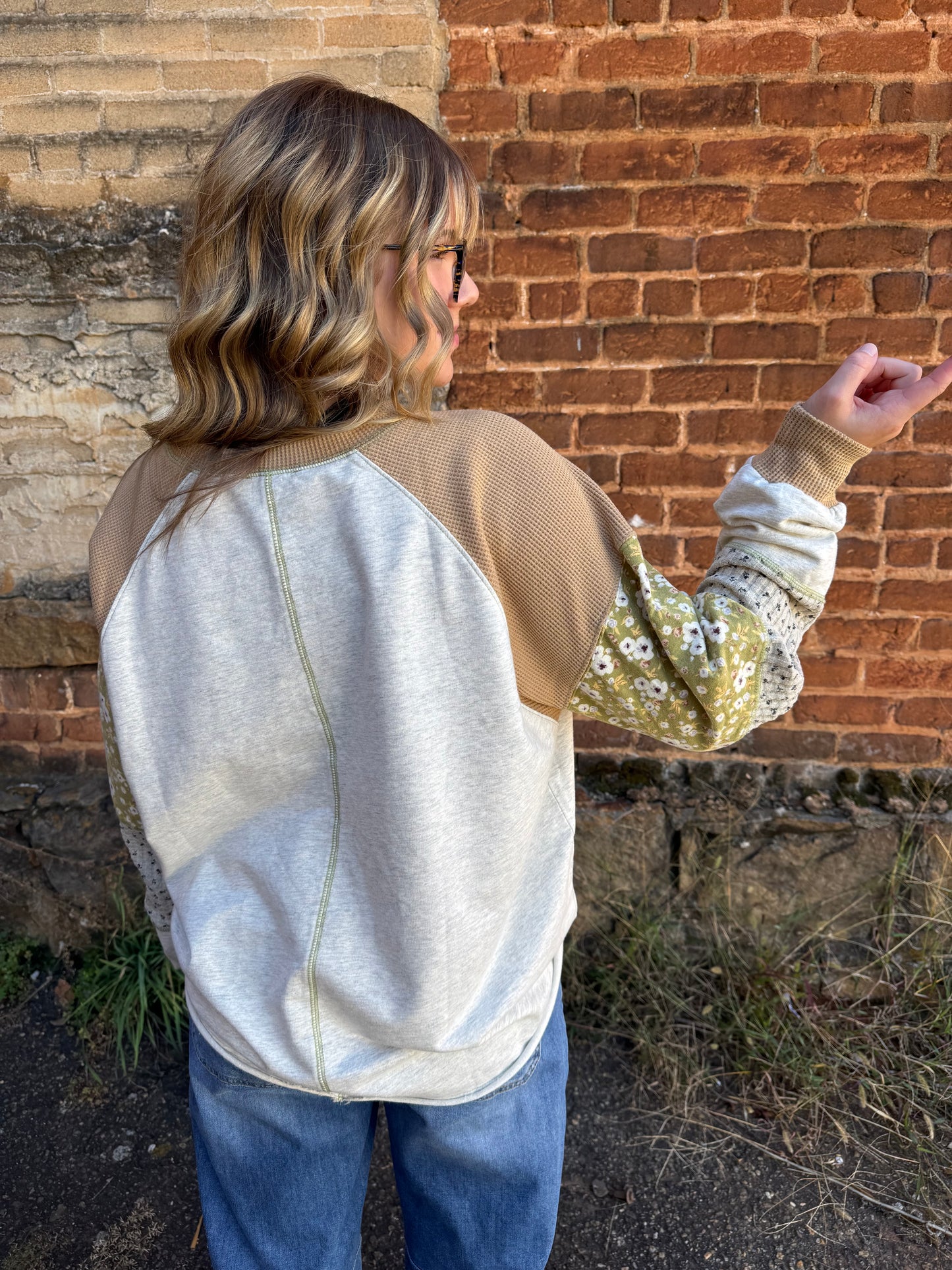 Heather Patchwork Pullover