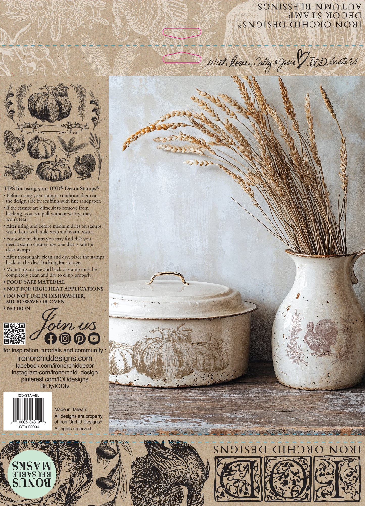 Autumn Blessings 12x12 IOD Stamp™