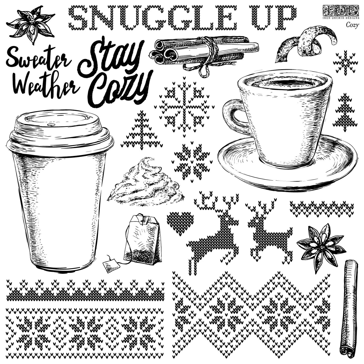 Cozy 12 x 12 IOD Stamp