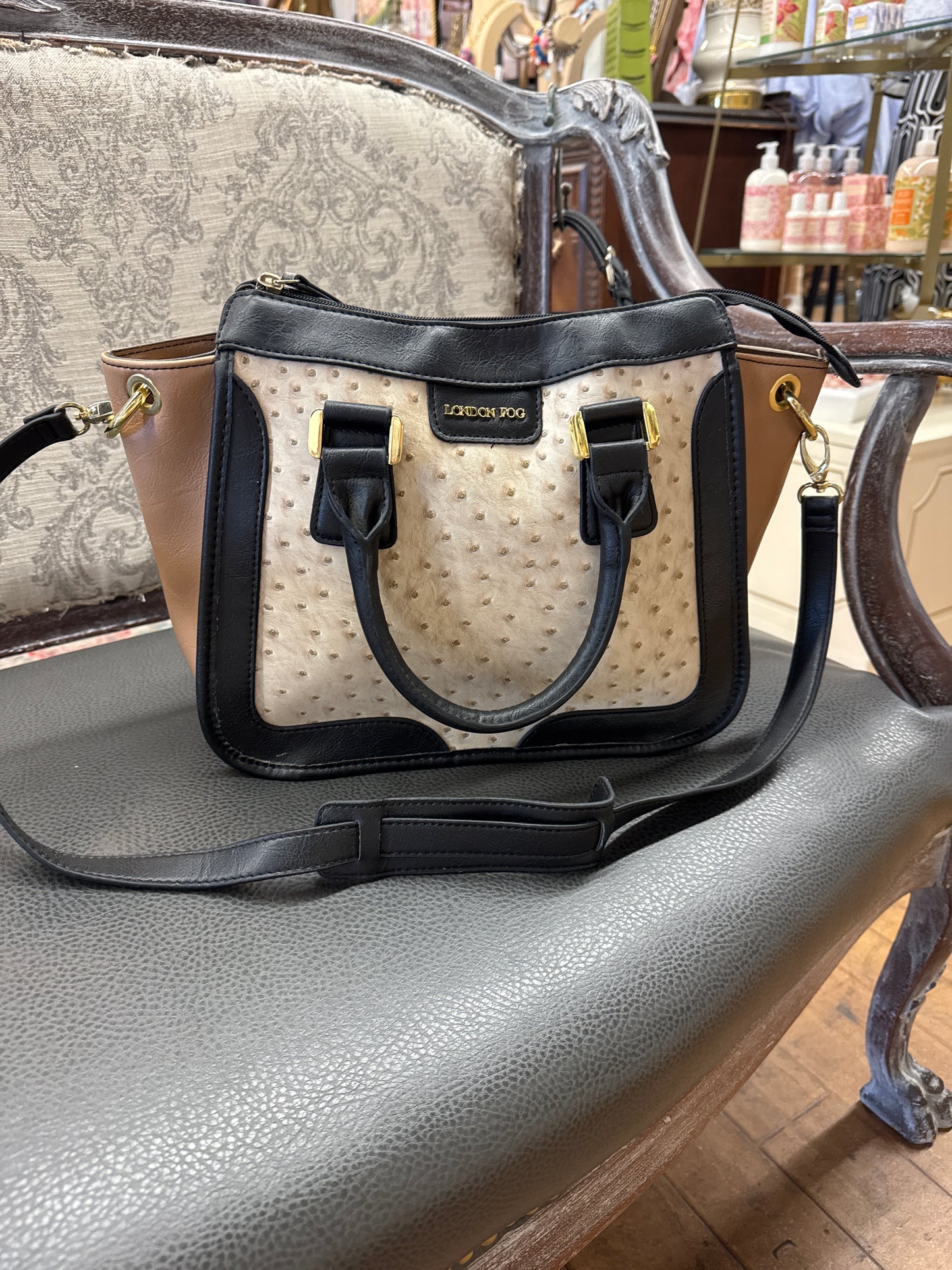 SE - London Fog Faux Ostrich Bag