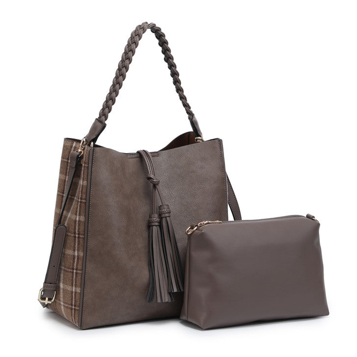 Dina Plaid Handbag