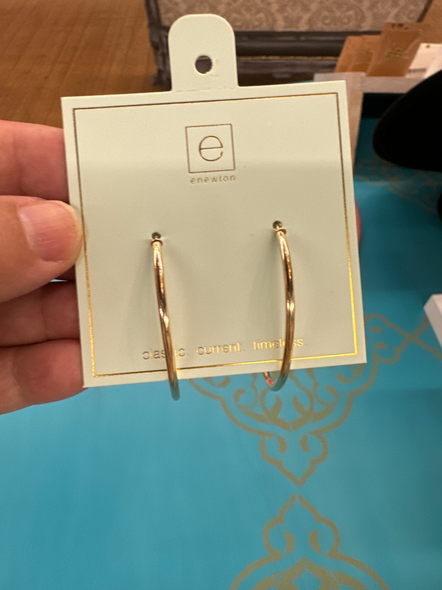 Round Gold 1.75" Post Hoop - 2Mm - Smooth