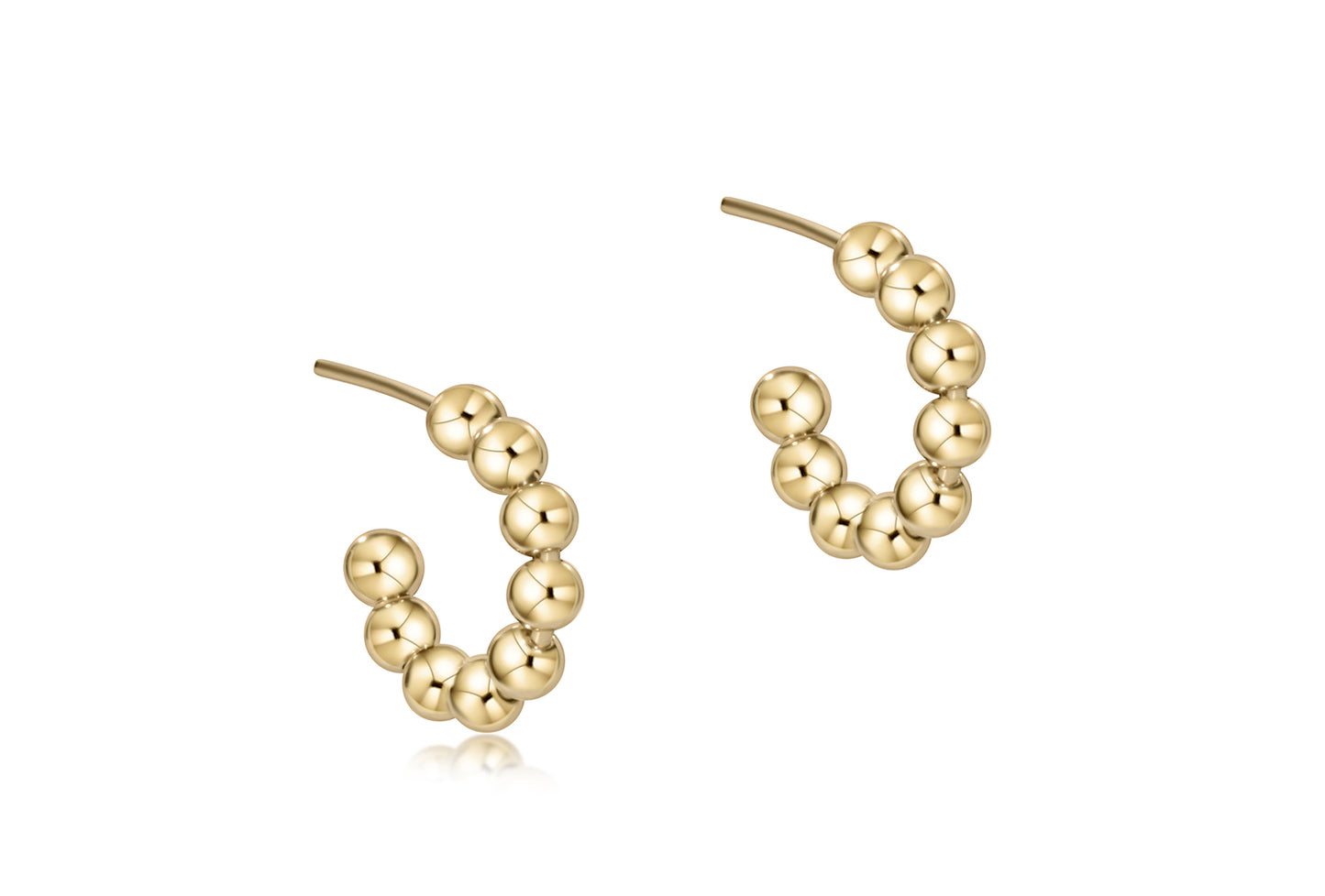 eNewton - Beaded Classic 1" Post Hoop - 4mm Gold