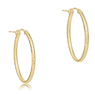 eNewton - Oval Gold 1" Hoop - Textured