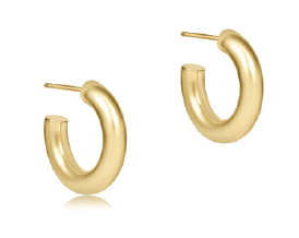 eNewton - Round Gold 0.5" Post Hoop - 4mm - Smooth