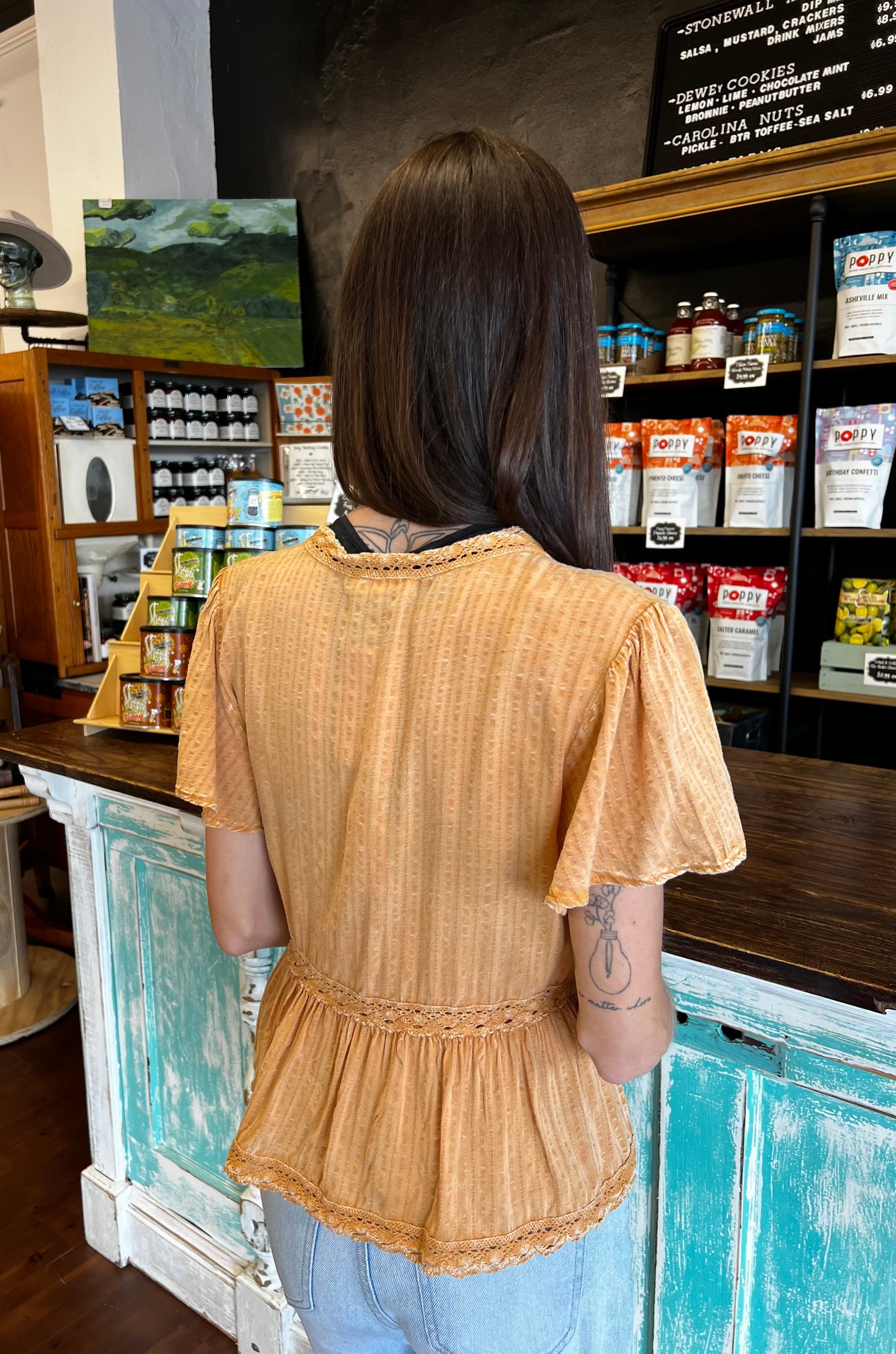 Sunlit Lace Mineral Wash Top