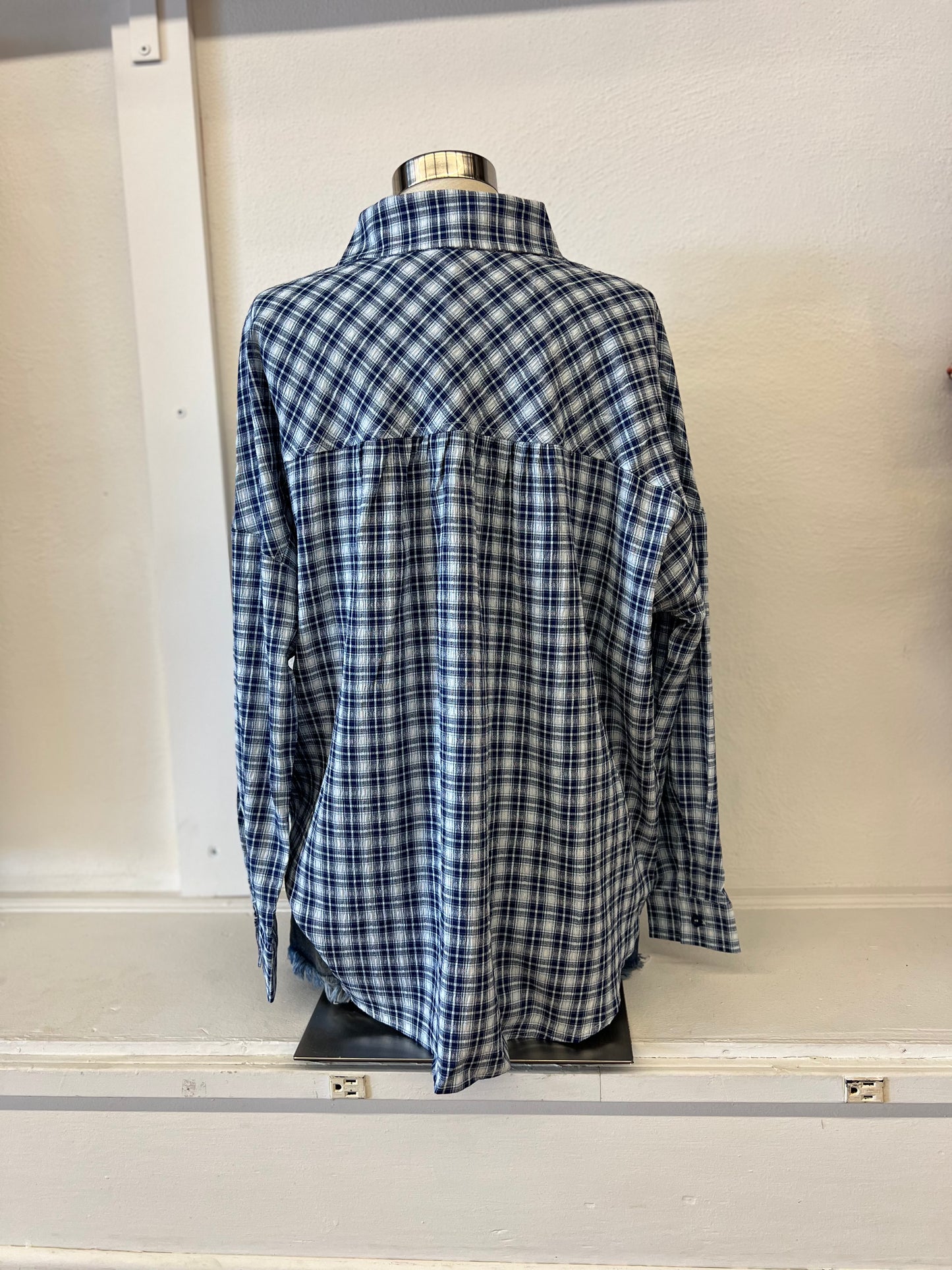 Blueberry Plaid Breeze Top