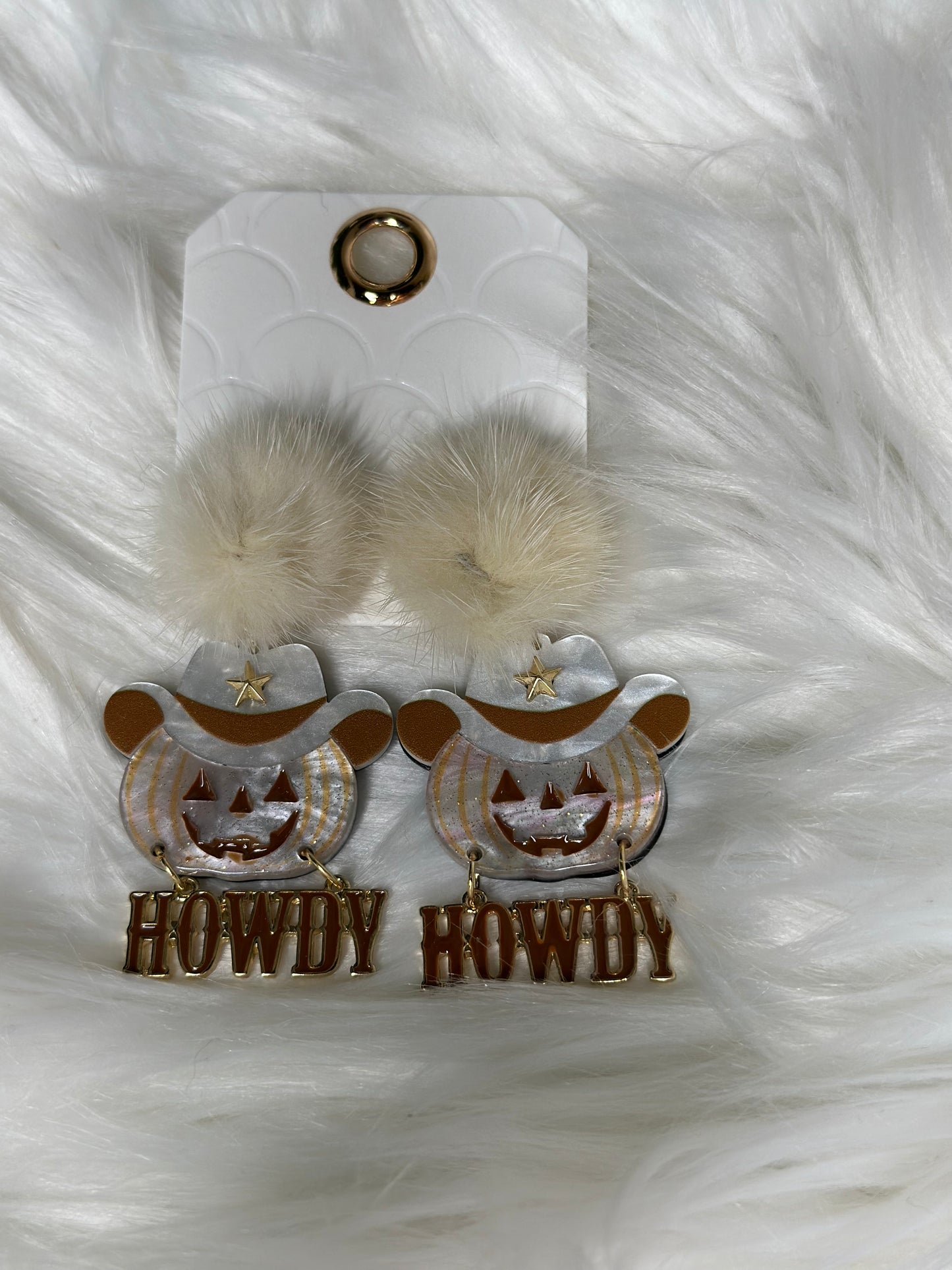 Pumpkin Howdy Earring
