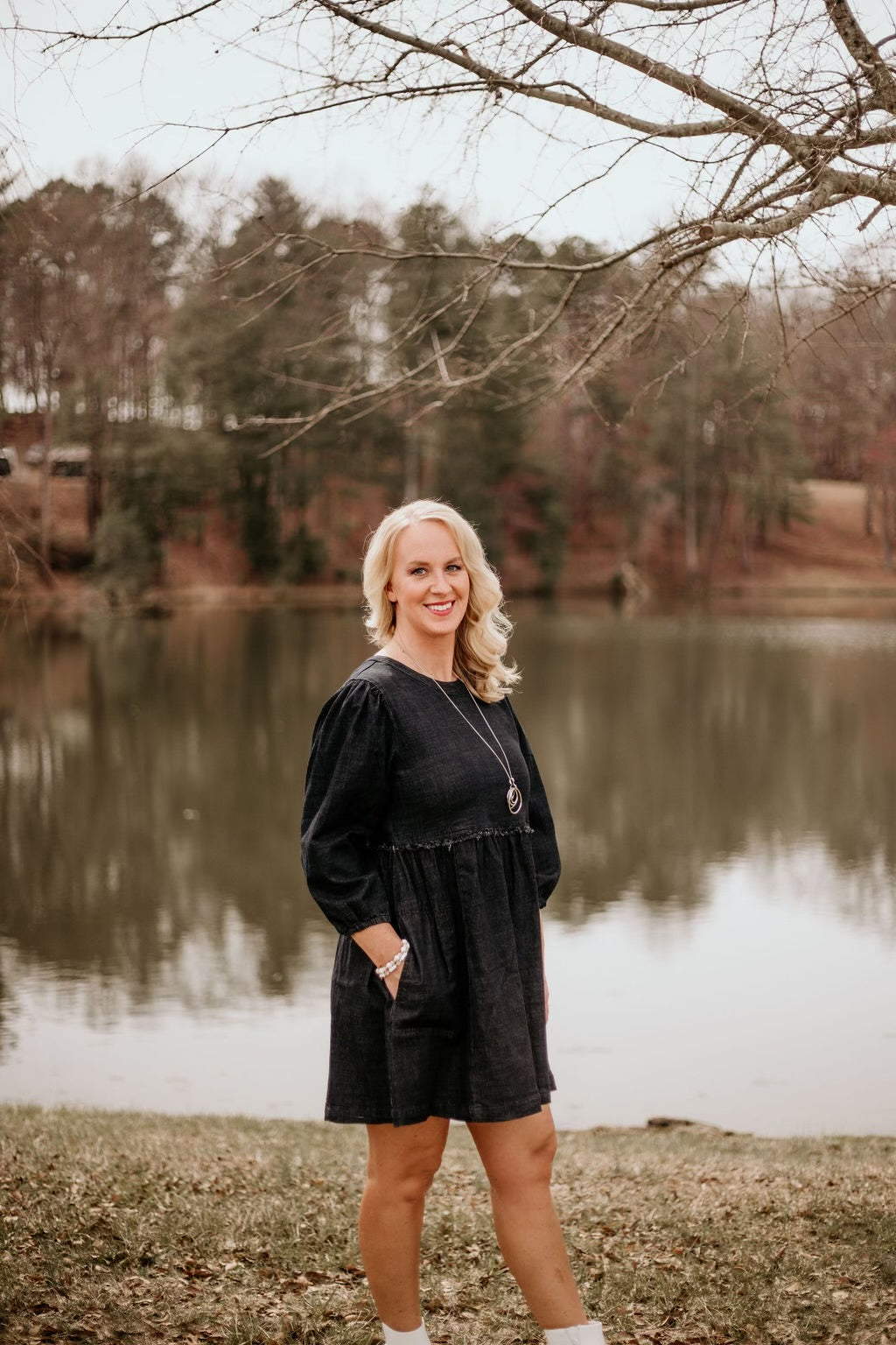All Dressed Up Black Denim Dress