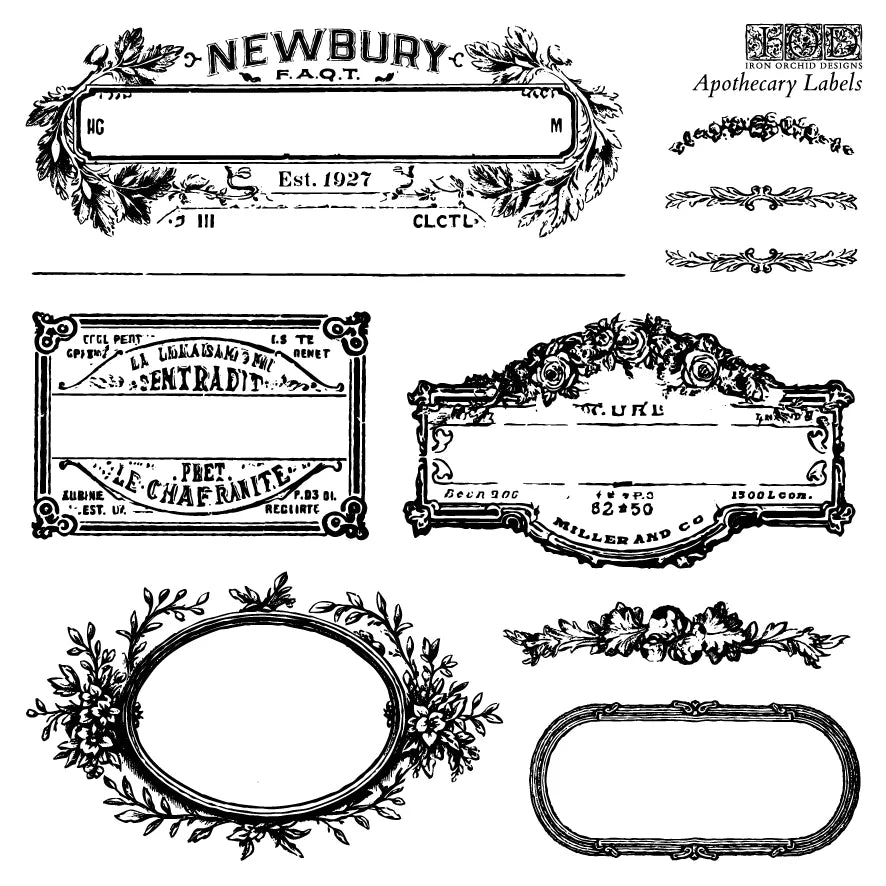 Apothecary Labels 6x6 IOD Stamp