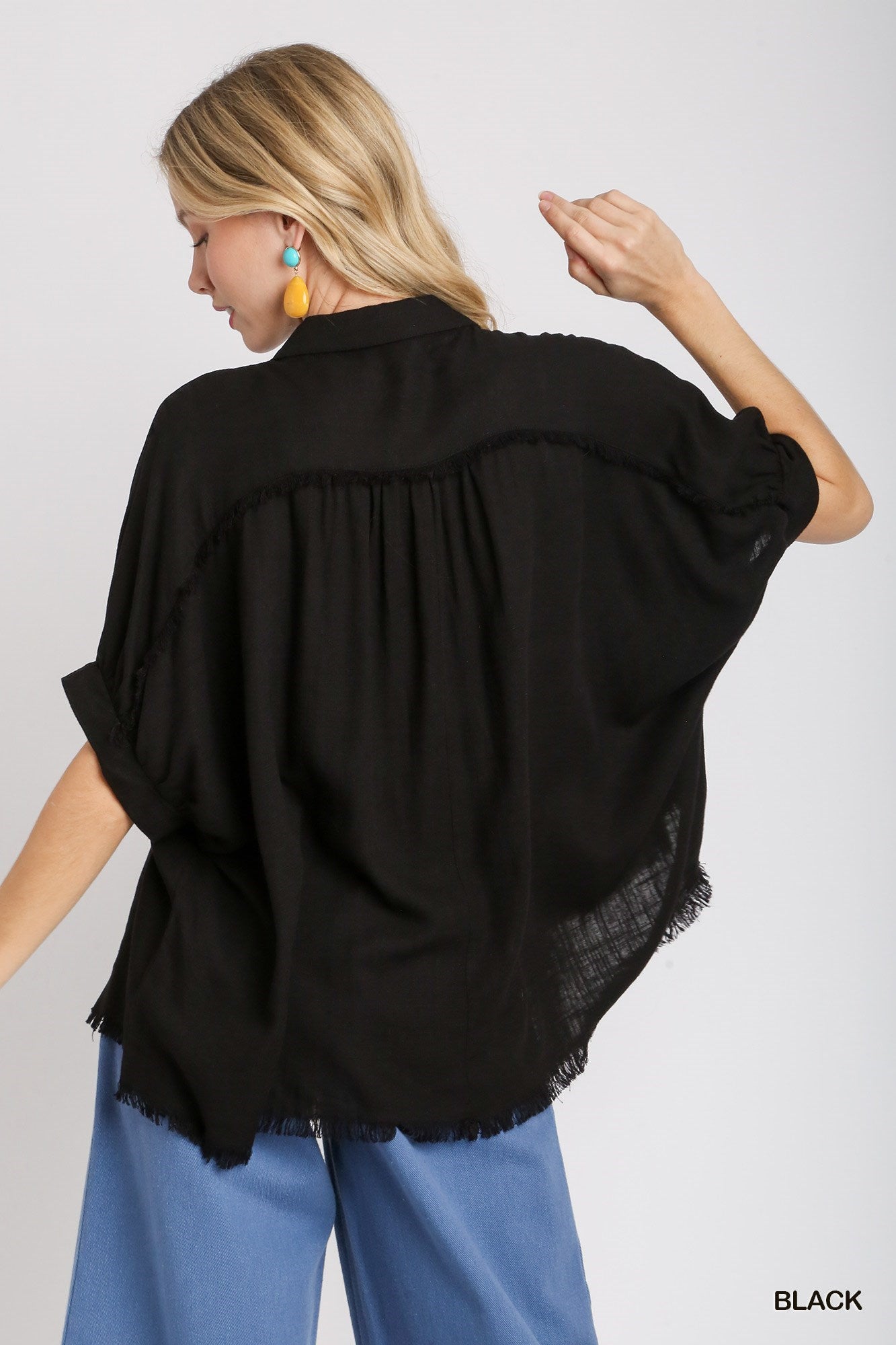 On the Fray Top | Black