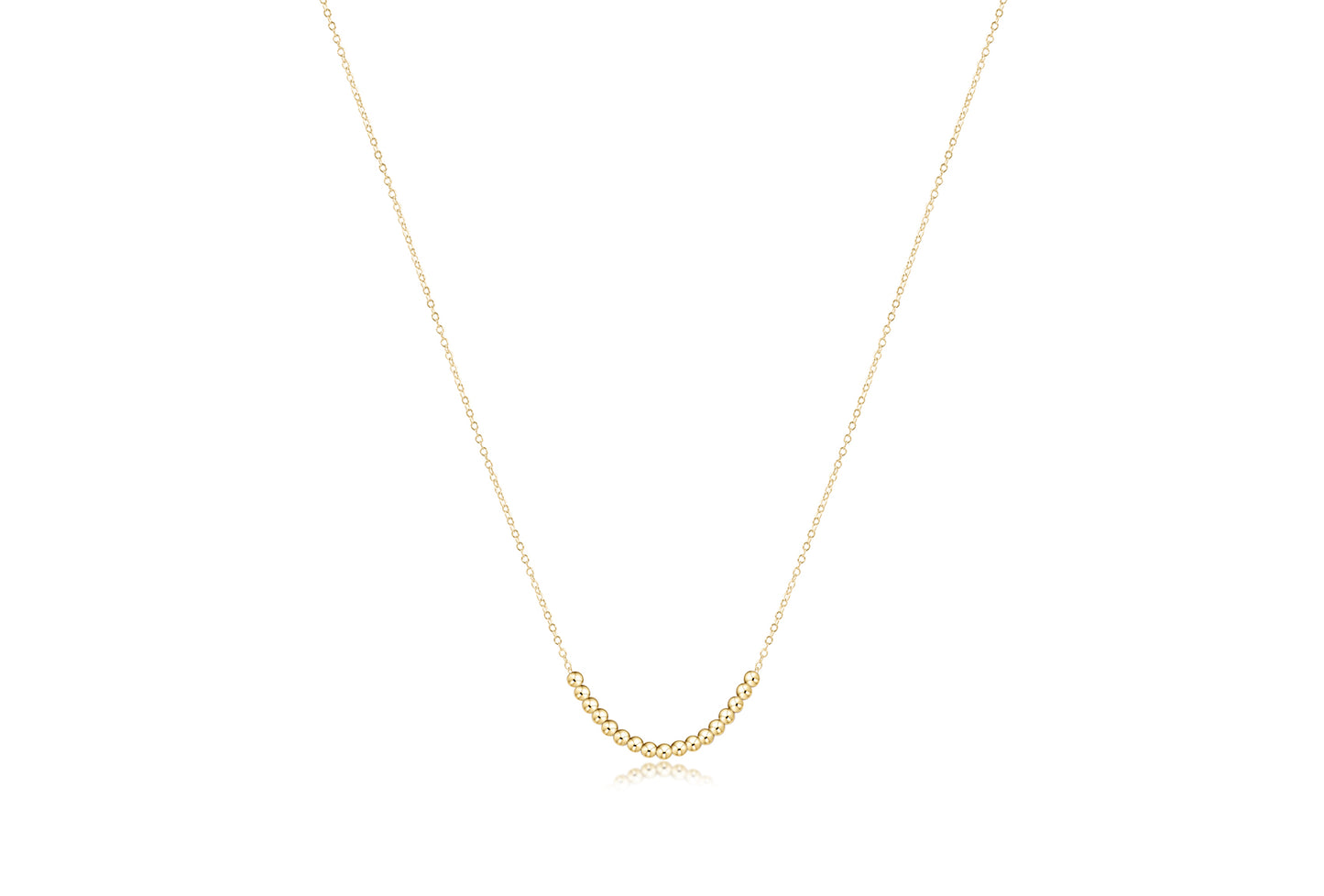 16" Necklace Gold - Classic Beaded Bliss - 2.5mm Gold