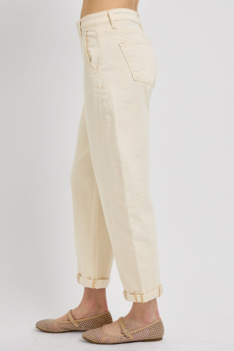 Ivory Relaxed Barrel Jeans