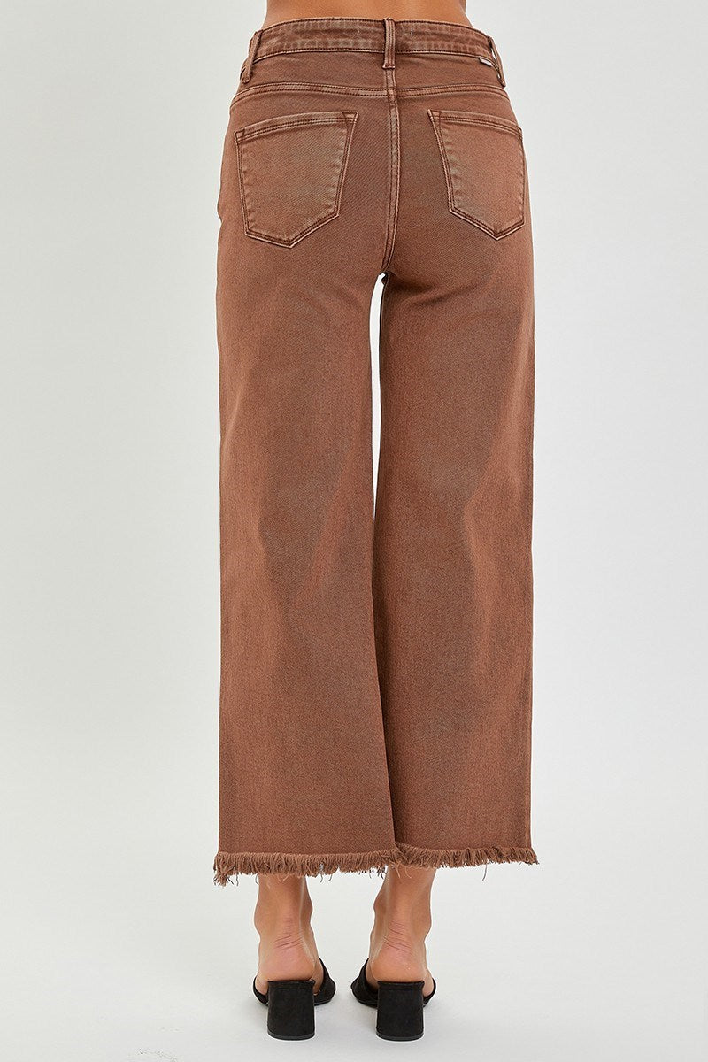 Plus Olivia Wide Leg Crop Jeans | Espresso