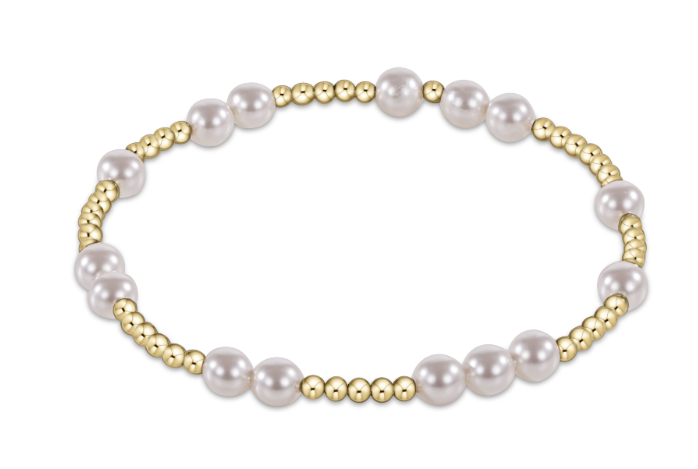 eNewton - Hope Unwritten 5mm Bead Bracelet - Pearl