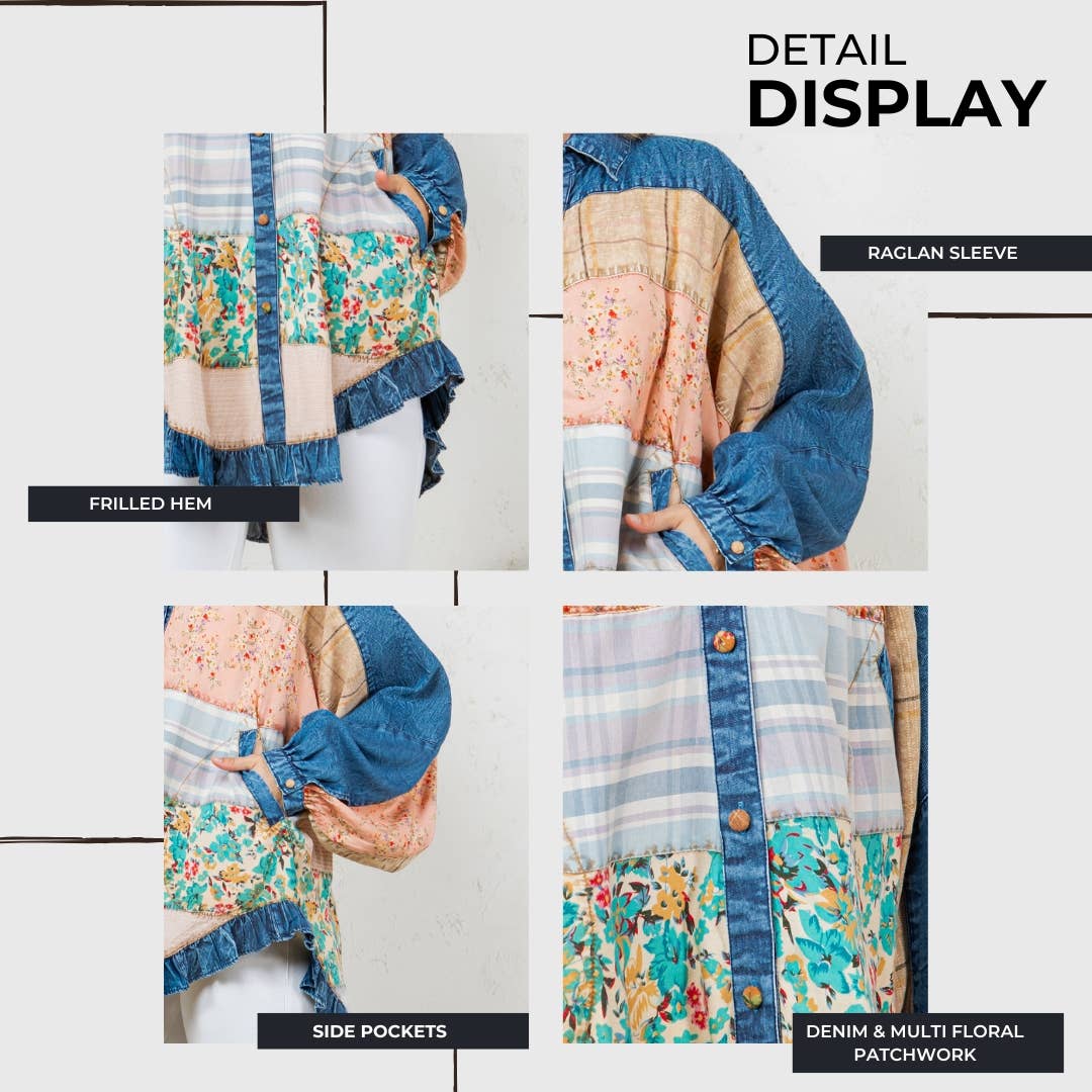 Relaxed Patch Denim Shirt