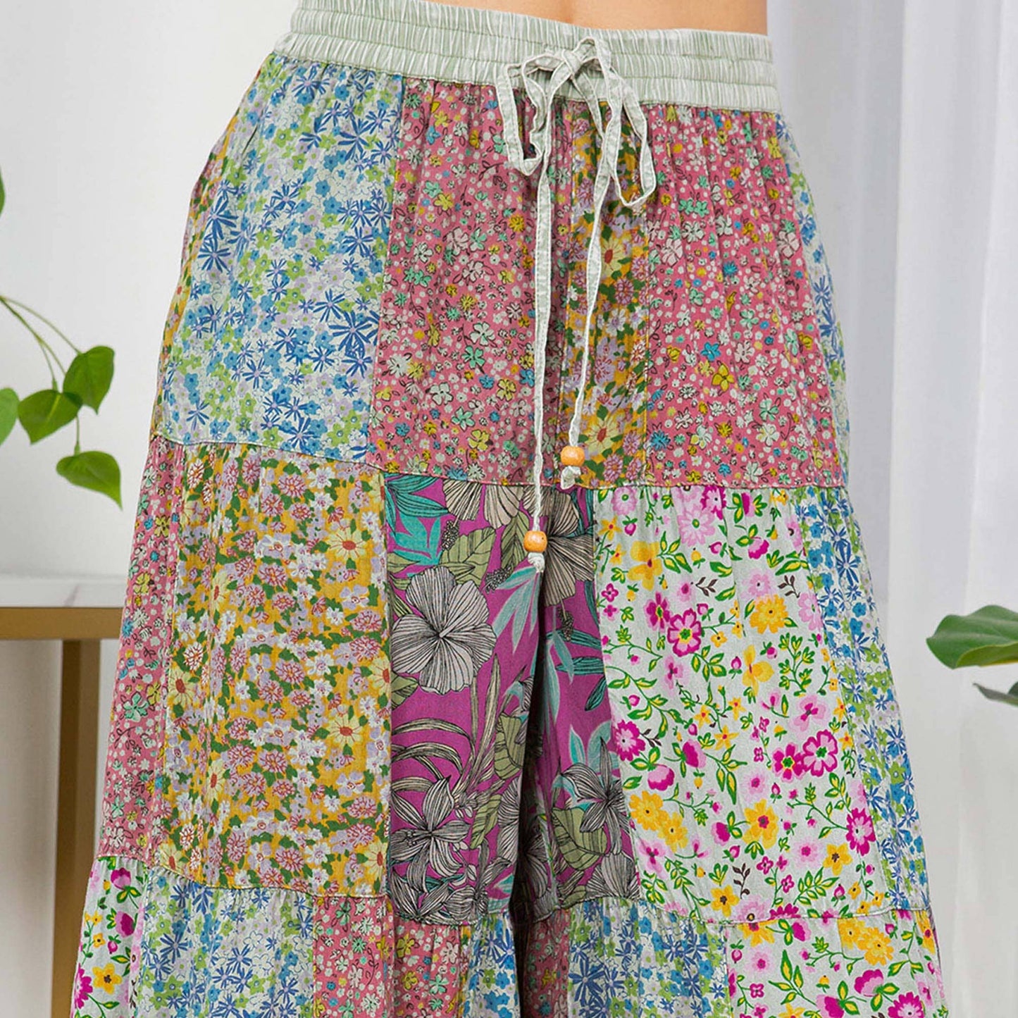 Boho Patchwork Tiered Pants