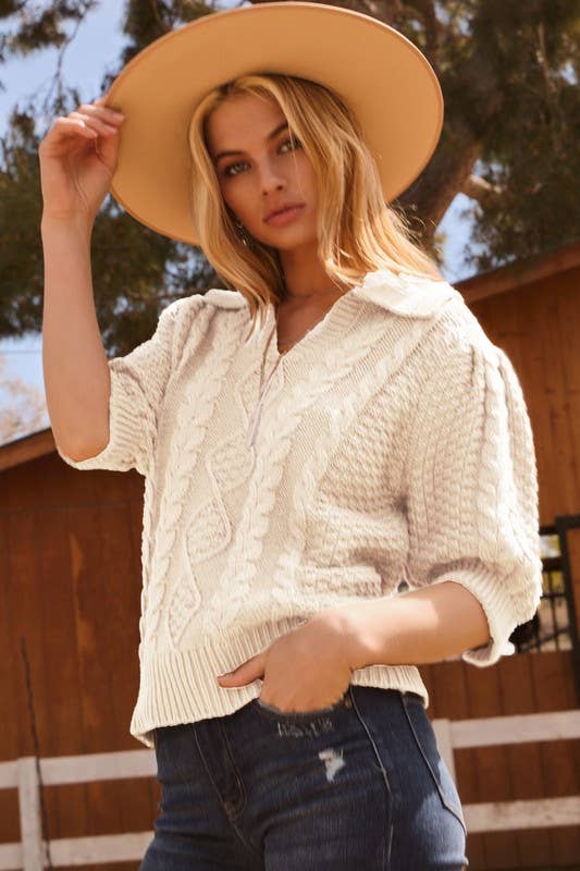 Evelyn Cable Knit Sweater