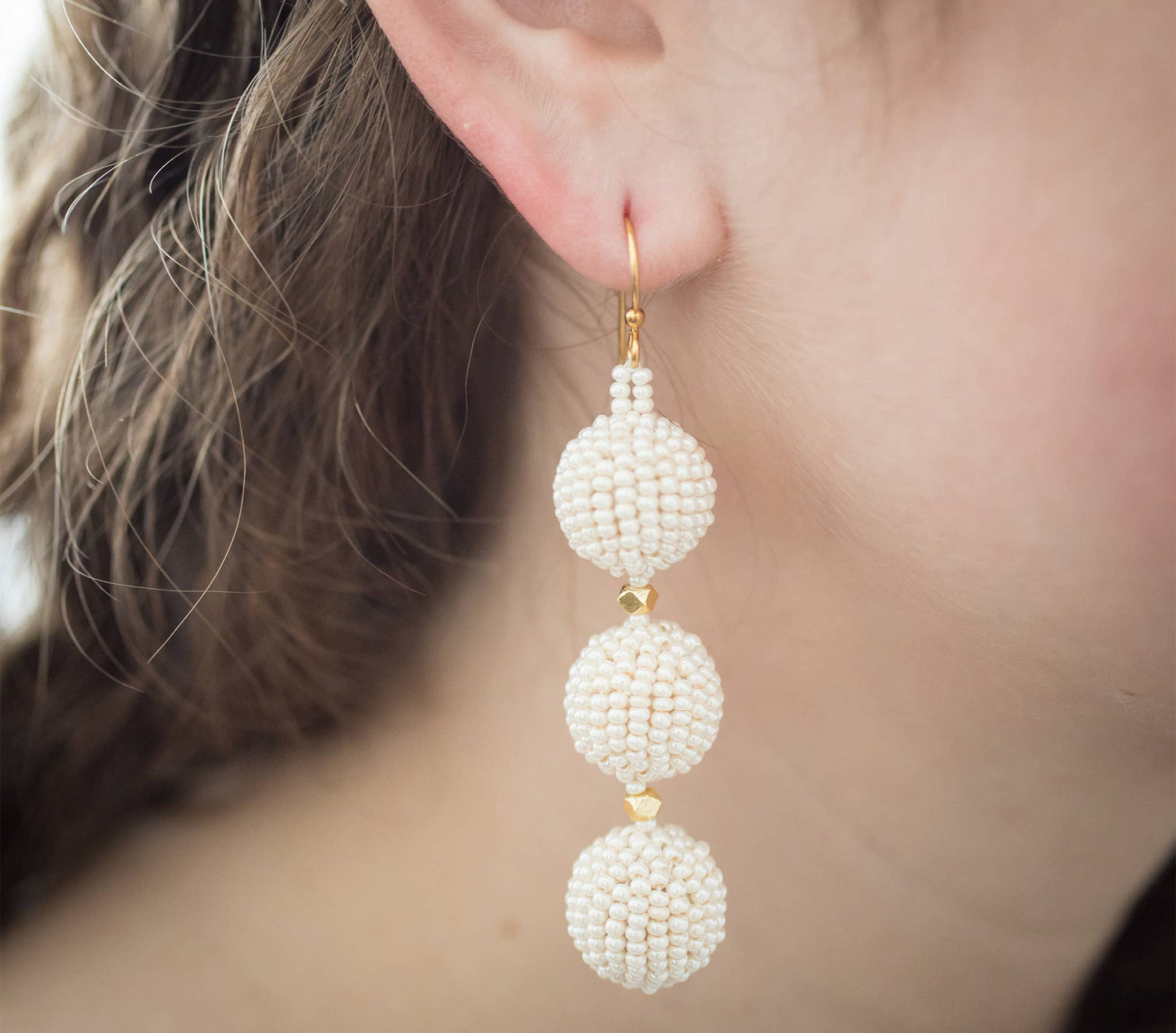 The Charlie Earring- Cream