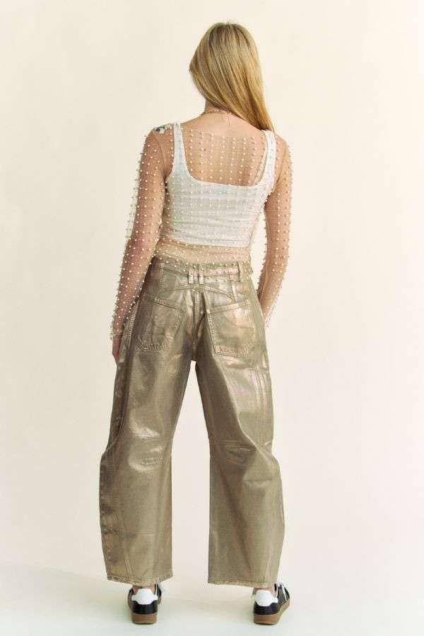 Bead and Pearl Mesh Top