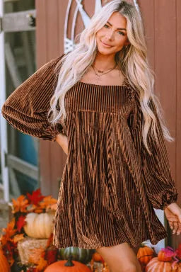 Velvet Dreams Dress- Brown