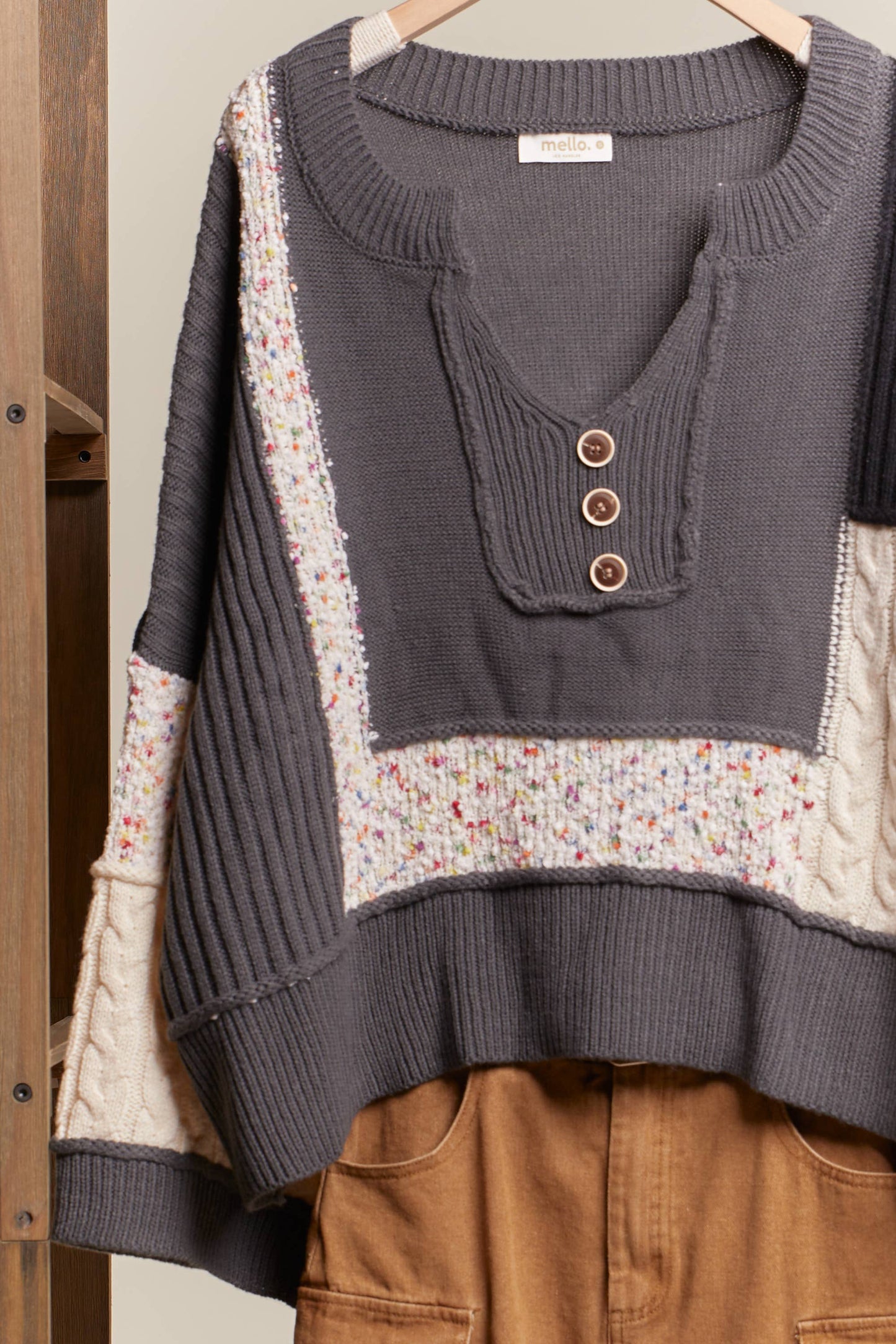 Arden Color Block Lace Sweater