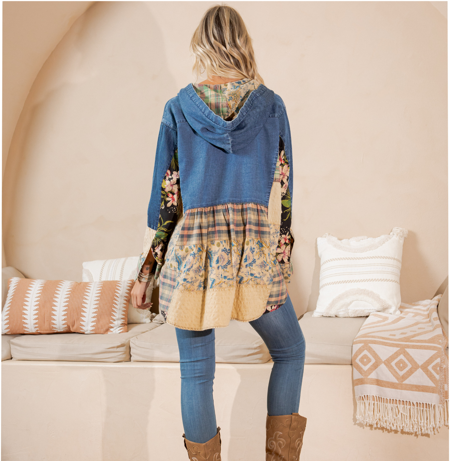 Dakota Denim Patchwork Hoodie