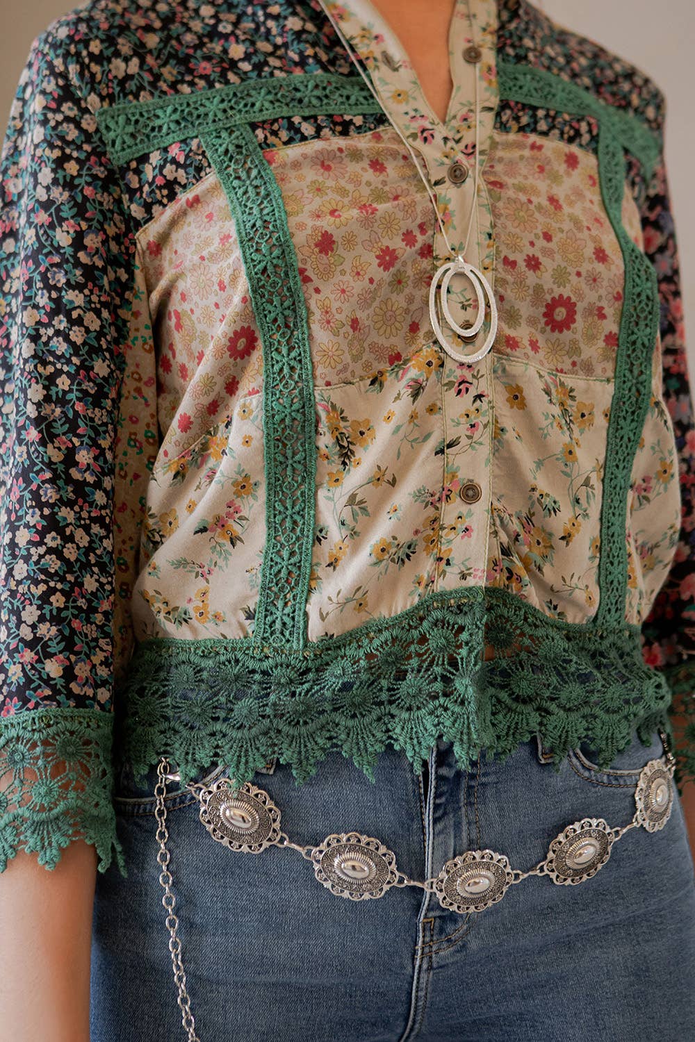Ella Lace Cropped Shirt Jacket