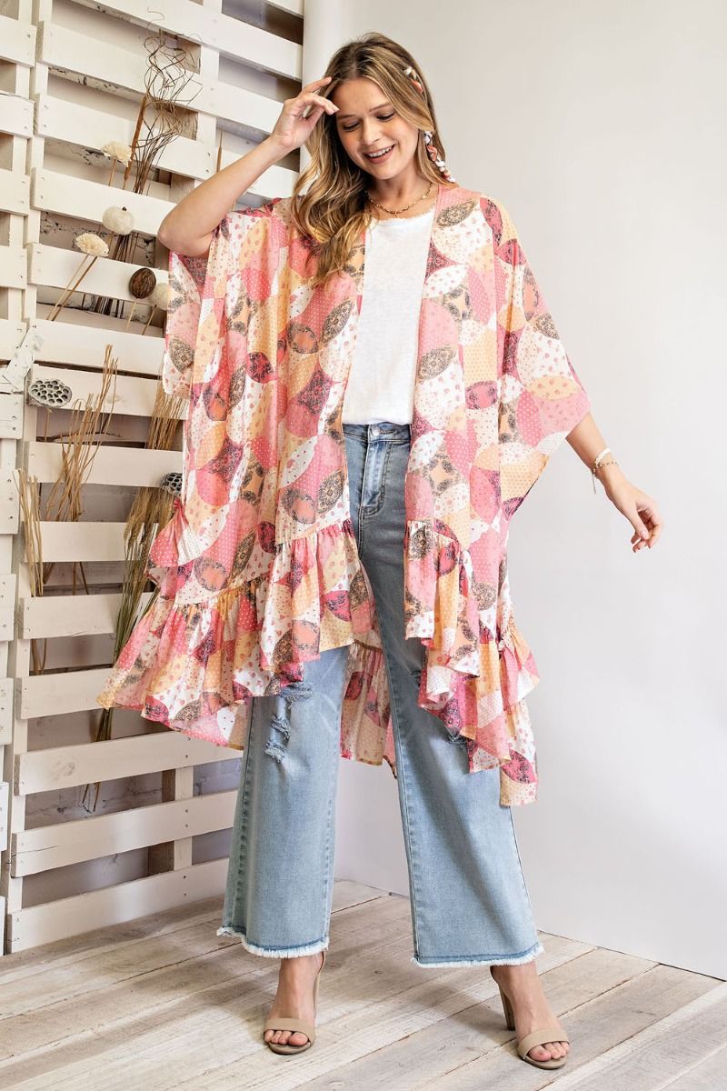 Blush Blossom Printed Kimono