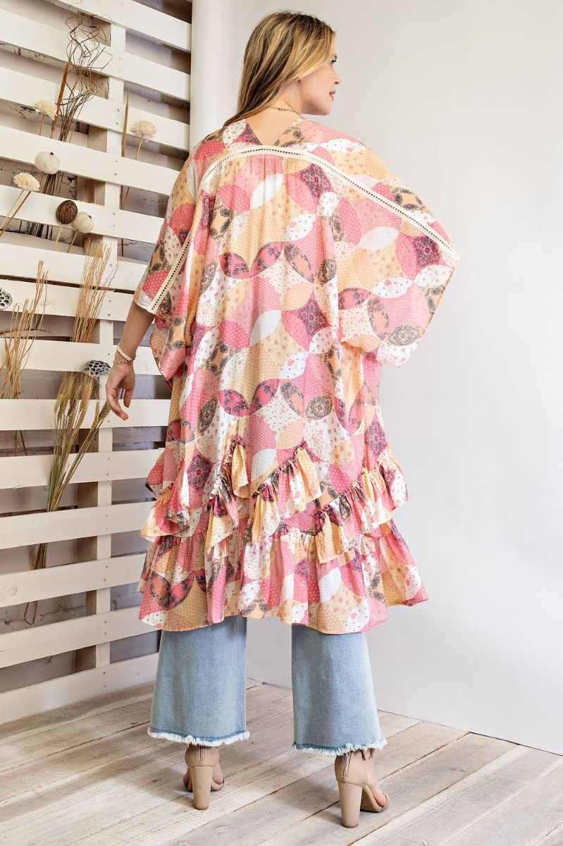 Blush Blossom Printed Kimono