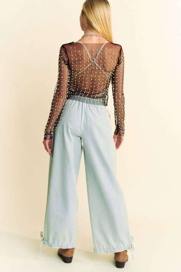 Bead and Pearl Mesh Top