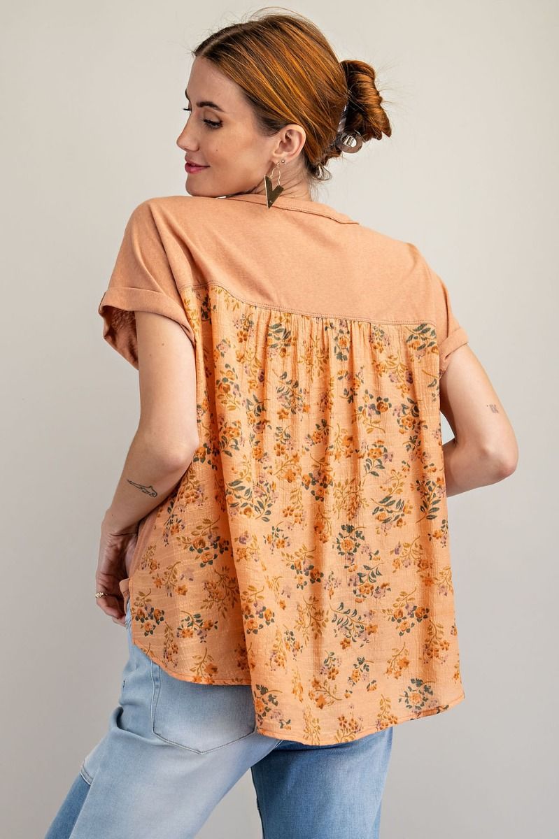 Sunset Bloom Coral Bliss Top