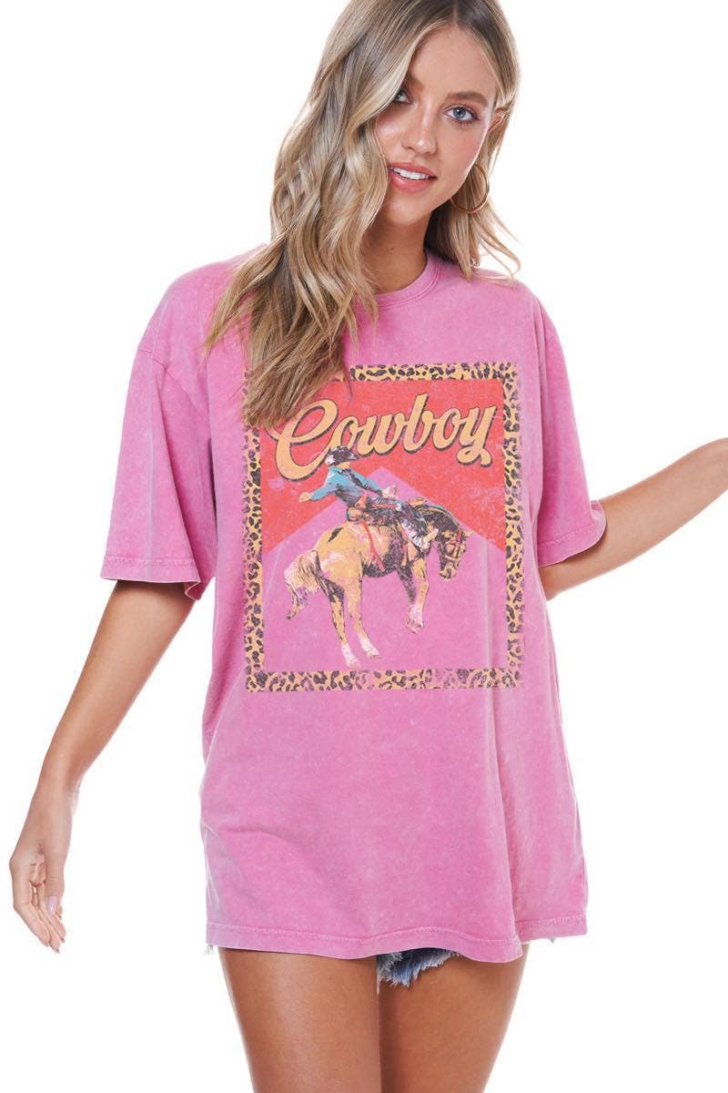 Ride ’Em Cowboy Tee | Pink