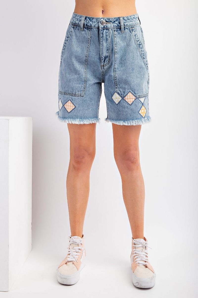 Diamond Patch Relaxed Shorts