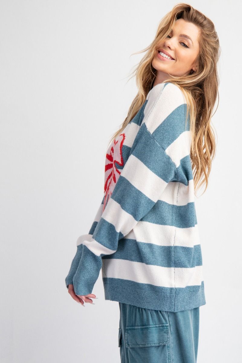 Ella Striped Knit Bow Sweater
