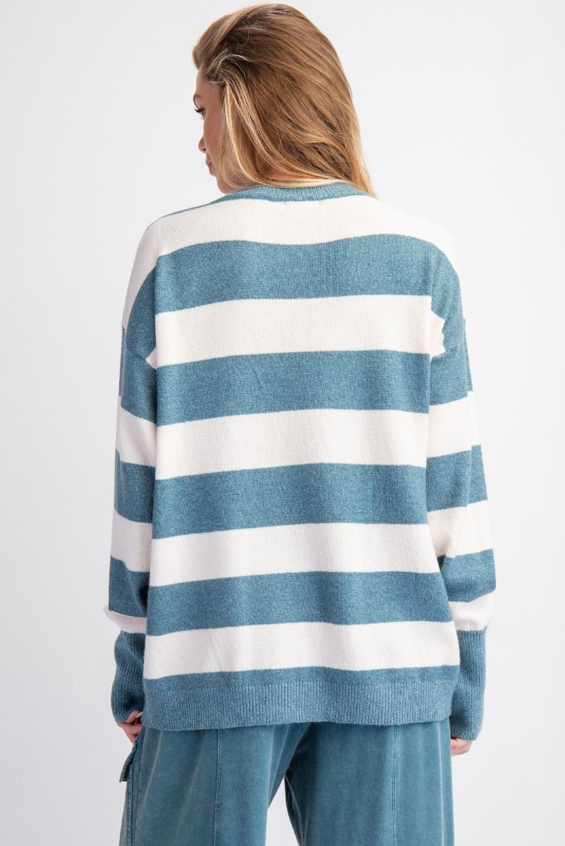 Ella Striped Knit Bow Sweater
