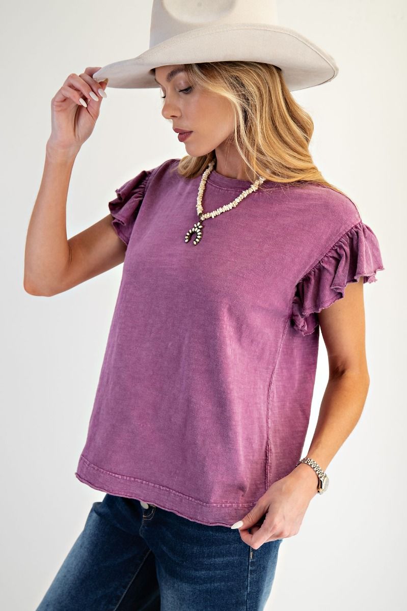 Ruffle Ridge Tee | Orchid