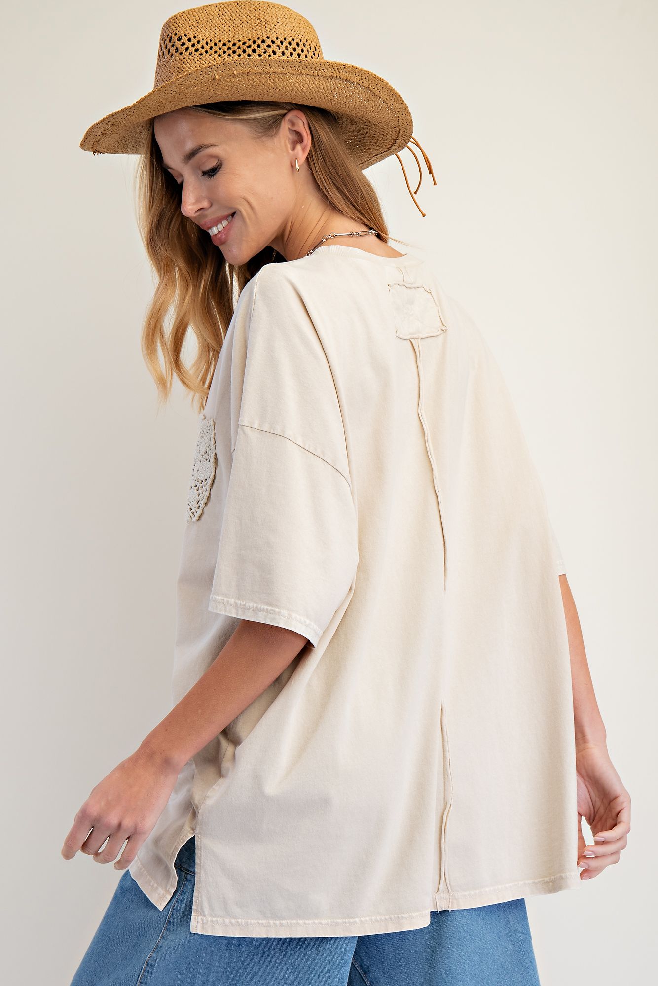 Ember Oversized Tee | Lt Khaki